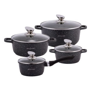 Komplet garnków marmurkowych 8el.