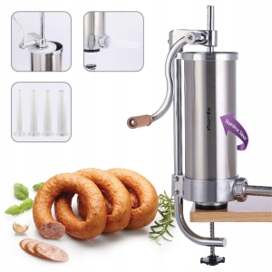 Pionowa nadziewarka do kiełbas, wędlin 3kg + 4 końcówki