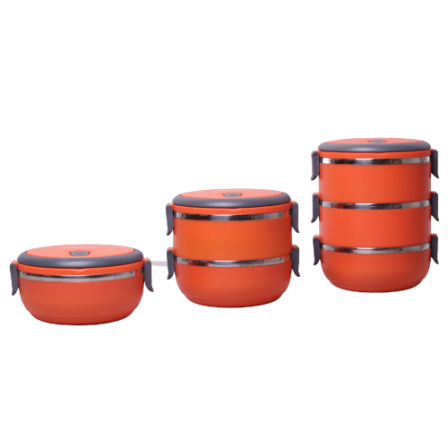Lunchbox na obiad Kamille 1,4 l z praktycznym podziałem na komory