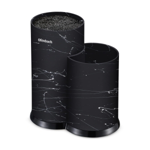 Blok, stojak do noży, organizer kuchenny dwukomorowy