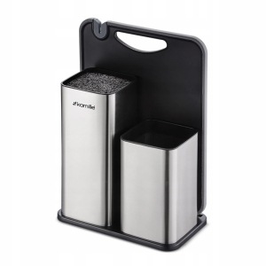 Zestaw przyborów 3w1- blok do  noży, deska, mini ostrzałka