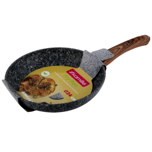 Solidna patelnia granitowa imitacja drewna Kamille KM4161