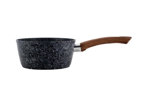 Mały garnek granitowy 1,2L 16 cm Kamille imitacja drewna