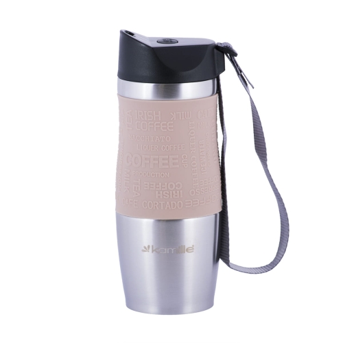 Termiczny kubek beżowy stal nierdzewna