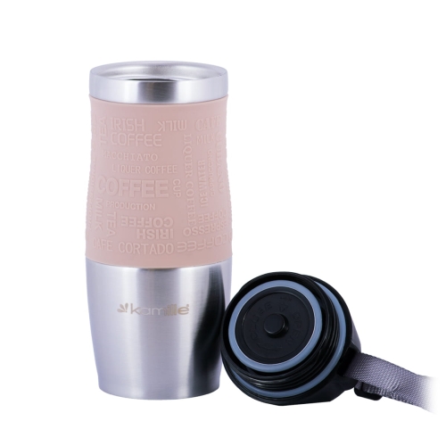 Kubek termiczny Kamille z gumową nakładką antypoślizgową 380 ml