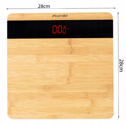Cyfrowa waga osobowa bambusowa z dużym wyświetlaczem LCD
