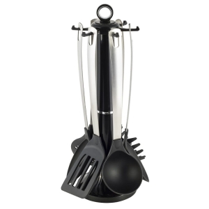 Przybory kuchenne sztućce na stojaku zestaw 7el.
