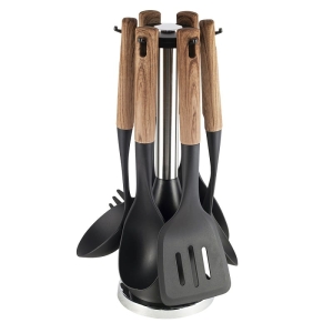Przybory kuchenne sztućce na stojaku zestaw 7el.