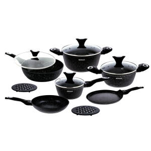 Profesjonalny komplet kuchenny do gotowania- zestaw garnków, patelni 12el.