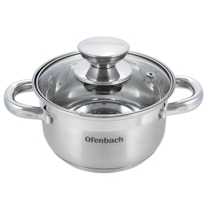 Podstawowy garnek ze stali nierdz. z pokrywką 1L