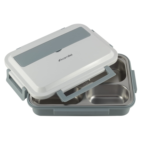 pojemnik obiadowy lunchbox z przegrodami i sztućcami do pracy