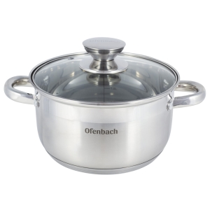 Podstawowy garnek ze stali nierdz. z pokrywką 2L