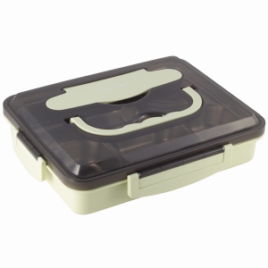 Pojemnik obiadowy, lunchbox z przegrodami + sztućce