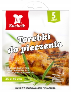 Torebki woreczki rękaw z klipsem do pieczenia 5szt.