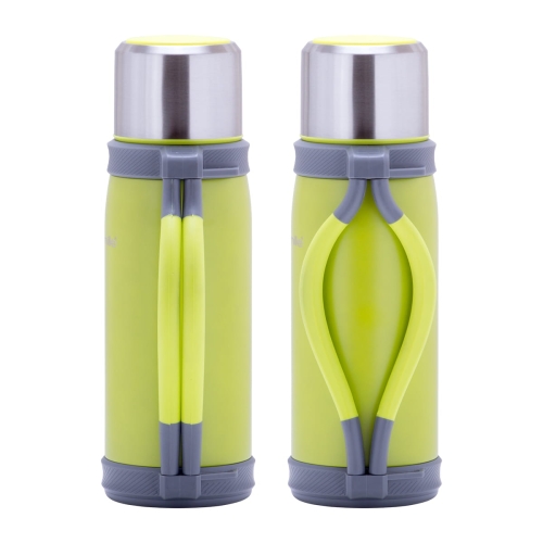 Termos turystyczny Kamille zielony na kawę i herbatę z paskiem