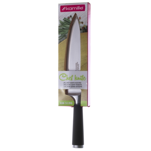 nóż kuchenny Kamille szefa kuchni z powłoką soft touch do codziennego krojenia