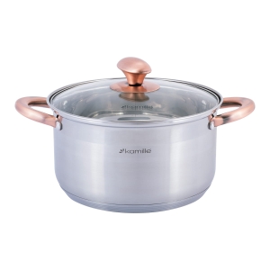 Elegancki stalowy garnek z pokrywką 4,5L