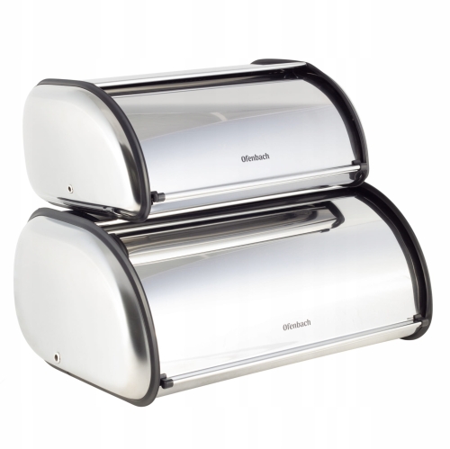 zestaw chlebaków stal nierdzewna duo 2 sztuki do przechowywania pieczywa