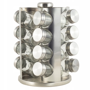 Stalowy przyprawnik stojak organizer na przyprawy 16el.