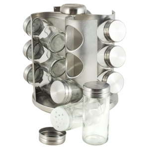 Stalowy przyprawnik stojak organizer na przyprawy 12el.