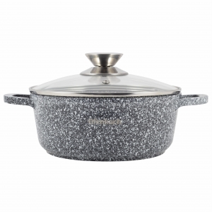 Solidny kocioł garnek granitowy z pokrywką 2,3L