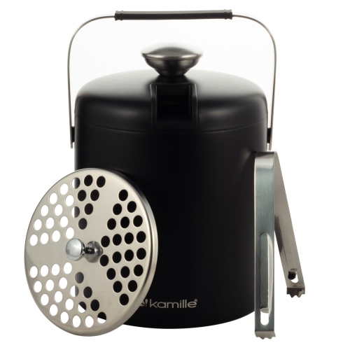 Wiaderko do lodu Kamille cooler z pokrywką i szczypcami do drinków