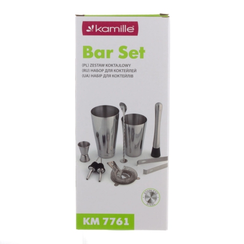 Zestaw do drinków Kamille 9 el shaker stalowy