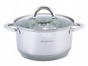 Garnek ze stali nierdzewnej ze szklaną pokrywką 6,0L