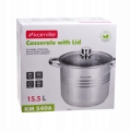 Stalowy garnek gastronomiczny Kamille 15,5 l do intensywnego użytkowania