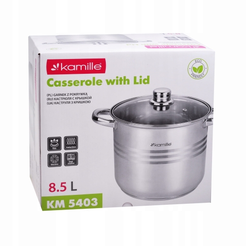 Garnek gastronomiczny wysoki stalowy 8,5L Kamille