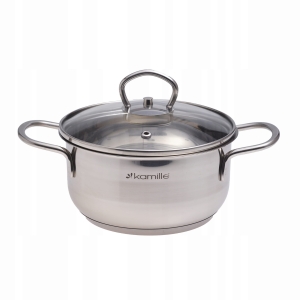 GARNEK GARNUSZEK Z POKRYWKĄ STALOWY GAZ INDUKCJA KAMILLE