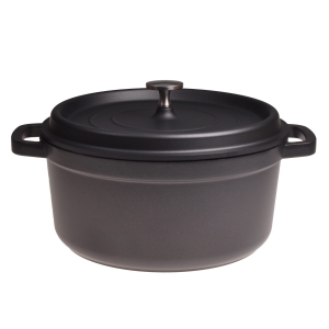 Czarny garnek brytfanna aluminiowy z pokrywką 4,5L