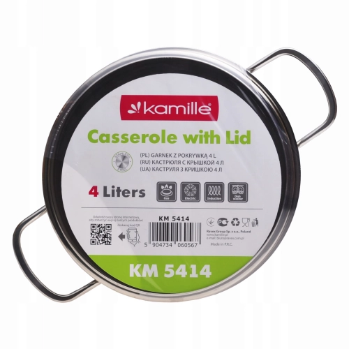 Garnek stalowy 4L Kamille KM5414