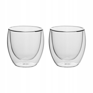 Solidny komplet zestaw szklanek filiżanek z podwójnego szkła 2szt.