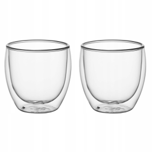 Solidny komplet zestaw szklanek filiżanek z podwójnego szkła 2szt.