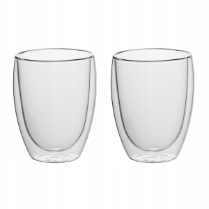 Solidny komplet zestaw szklanek kubków z podwójnego szkła 2szt.