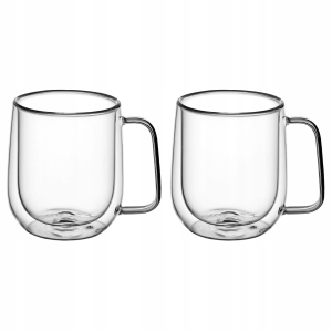 Solidny komplet zestaw szklanek filiżanek z podwójnego szkła 2szt.