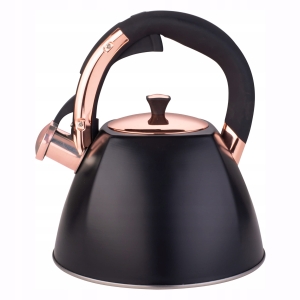 Czarny czajnik tradycyjny z gwizdkiem 3L