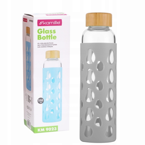 butelka podróżna 550ml wielorazowa szklana bidon do szkoły i pracy