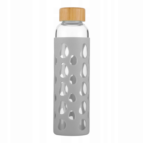 elegancka butelka szklana 550ml z ochronnym etui antypoślizgowym