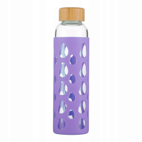 poręczna butelka na wodę 550ml szklana z zabezpieczającym etui