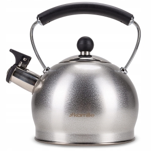 Czajnik imbryk tradycyjny z automat. gwizdkiem 2L srebrny