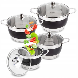 Nowoczesny komplet zestaw garnków indukcja 2/2,7/3,6/5,9L