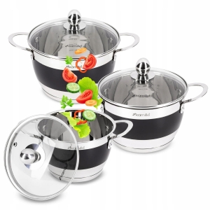 Nowoczesny komplet zestaw garnków na gaz indukcję 2/2,7/3,6L