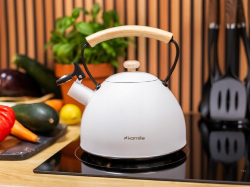 Czajnik emaliowany Kamille 2,5L z gwizdkiem i uchwytem