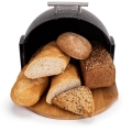 chlebak bambusowy z pokrywą akrylową Kamille na chleb i bułki