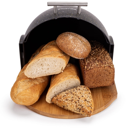 chlebak bambusowy z pokrywą akrylową Kamille na chleb i bułki