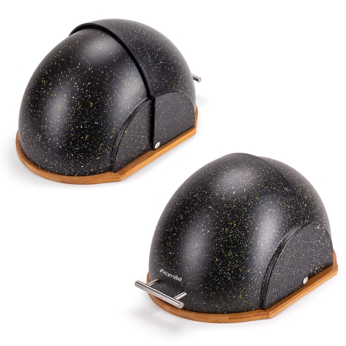 pojemnik na pieczywo Kamille bambusowy z przezroczystą pokrywą akrylową