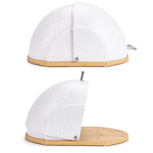 chlebak bambusowy Kamille z pokrywą akrylową duży do chleba i bułek