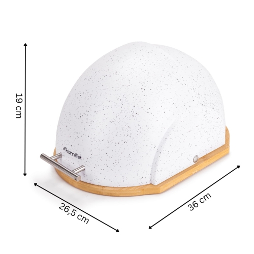 chlebak Kamille bambusowy z pokrywą akrylową łatwy w czyszczeniu